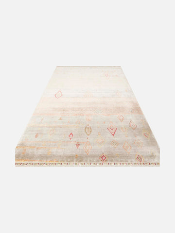 Oushak Carnaval 100% Natural Easy-to-Clean Handcrafted TENCEL™ Modern Usak Rug 15 BEIGE AUTUMN