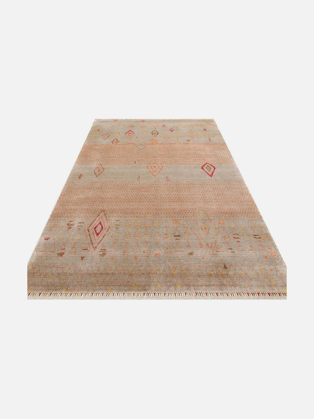 Oushak Carnaval 100% Natural Easy-to-Clean Handcrafted TENCEL™ Modern Usak Rug 15 BEIGE AUTUMN