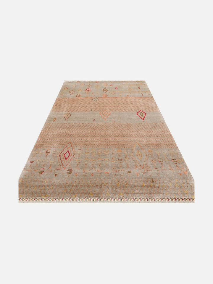 Oushak Carnaval 100% Natural Easy-to-Clean Handcrafted TENCEL™ Modern Usak Rug 15 BEIGE AUTUMN