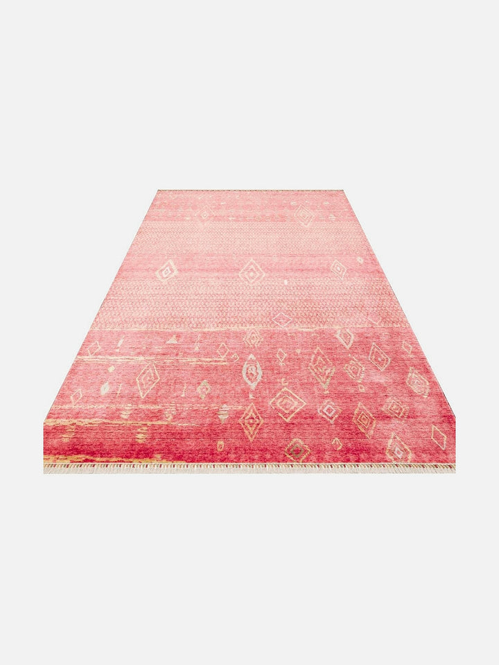 Oushak Carnaval 100% Natural Easy-to-Clean Handcrafted TENCEL™ Modern Oushak Rug ZR 15 RED AUTUMN