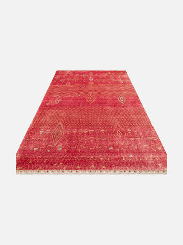 Oushak Carnaval 100% Natural Easy-to-Clean Handcrafted TENCEL™ Modern Oushak Rug ZR 15 RED AUTUMN