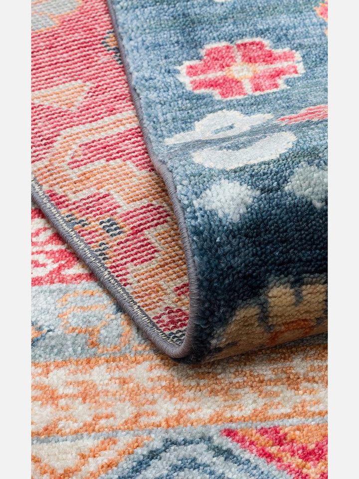 Oushak Carnaval 100% Natural Easy-to-Clean Handcrafted TENCEL™ Modern Oushak Rug 17 NAVY MULTY