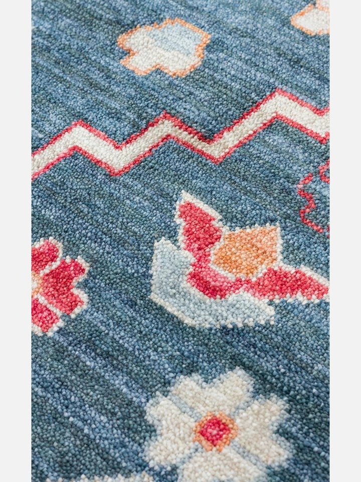 Oushak Carnaval 100% Natural Easy-to-Clean Handcrafted TENCEL™ Modern Oushak Rug 17 NAVY MULTY