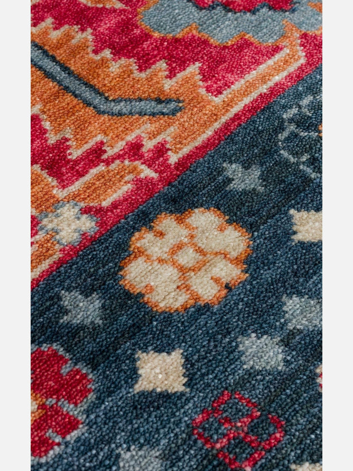 Oushak Carnaval 100% Natural Easy-to-Clean Handcrafted TENCEL™ Modern Oushak Rug 17 NAVY MULTY