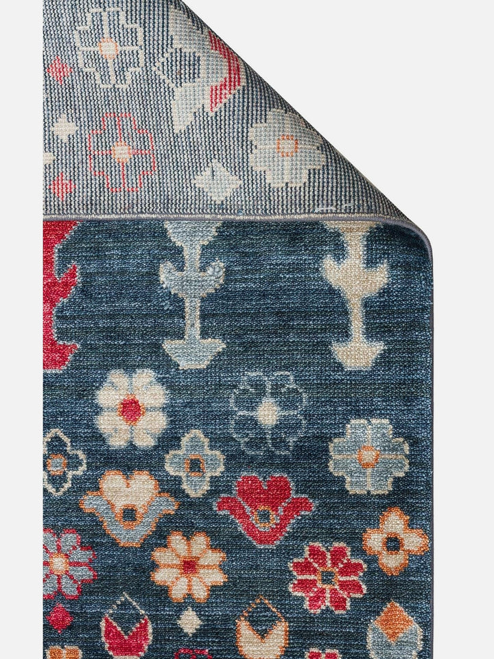 Oushak Carnaval 100% Natural Easy-to-Clean Handcrafted TENCEL™ Modern Oushak Rug 17 NAVY MULTY