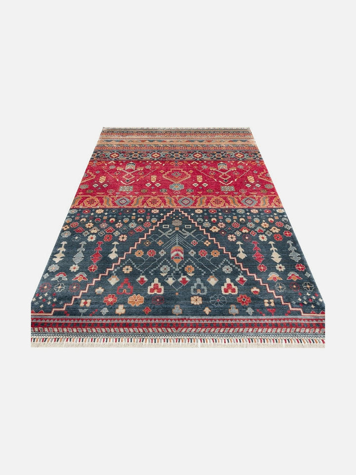 Oushak Carnaval 100% Natural Easy-to-Clean Handcrafted TENCEL™ Modern Oushak Rug 17 NAVY MULTY