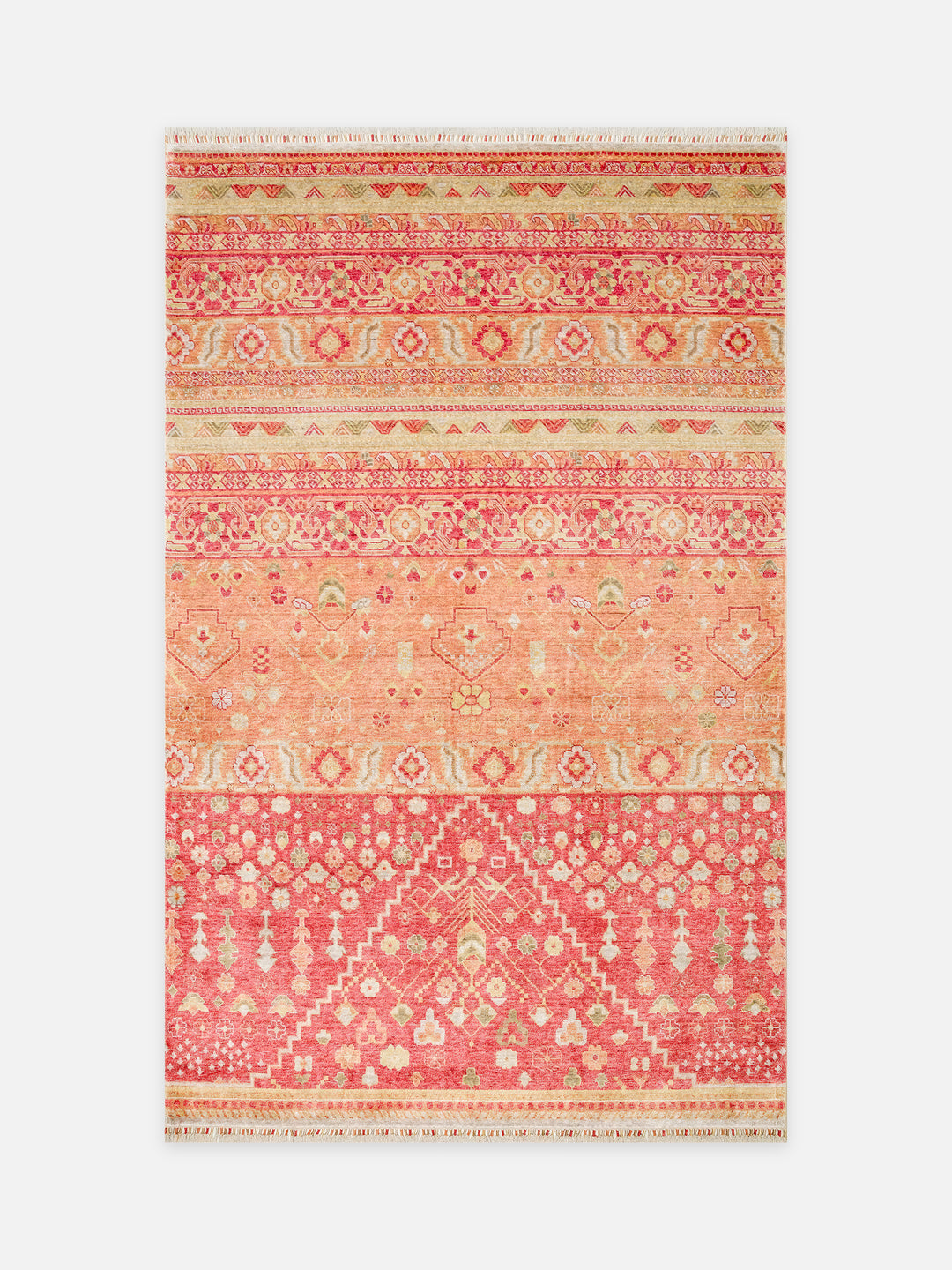 Oushak Carnaval %100 Naturel Kolay Temizlenir El Emeğiyle Üretilen TENCEL™ Modern Uşak Halısı 17 RED AUTUMN - Carpetdocia - kusbakisi