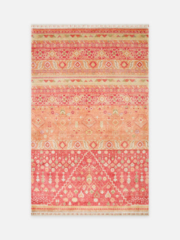 Oushak Carnaval %100 Naturel Kolay Temizlenir El Emeğiyle Üretilen TENCEL™ Modern Uşak Halısı 17 RED AUTUMN - Carpetdocia - kusbakisi