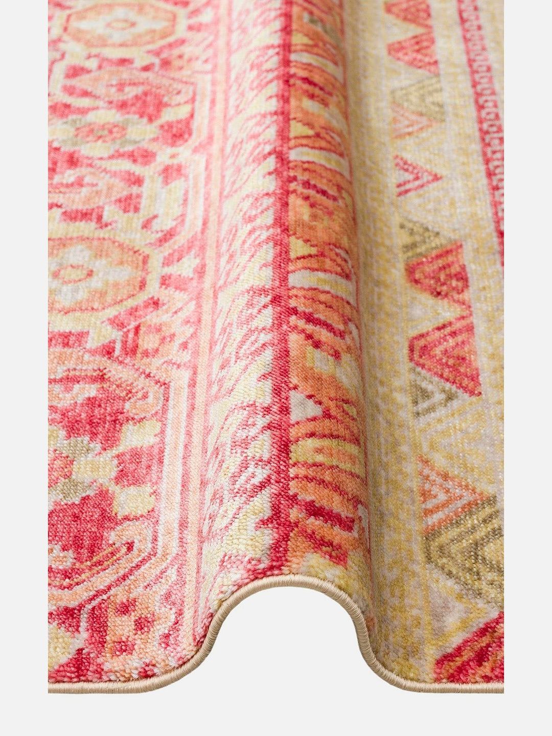 Oushak Carnaval 100% Natural Easy-to-Clean Handcrafted TENCEL™ Modern Oushak Rug 17 RED AUTUMN