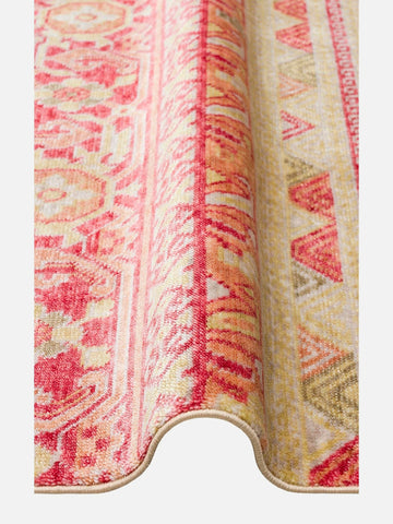 Oushak Carnaval 100% Natural Easy-to-Clean Handcrafted TENCEL™ Modern Oushak Rug 17 RED AUTUMN