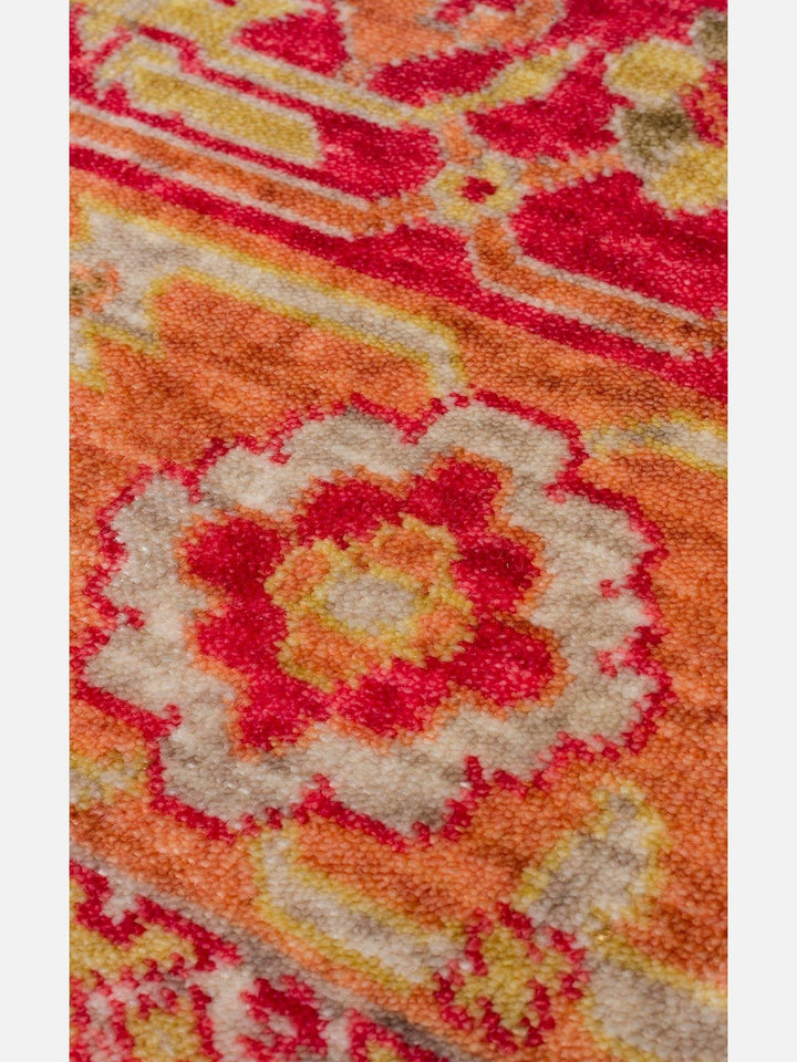 Oushak Carnaval 100% Natural Easy-to-Clean Handcrafted TENCEL™ Modern Oushak Rug 17 RED AUTUMN