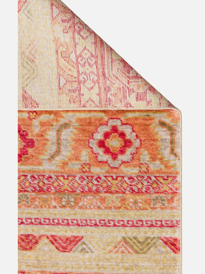 Oushak Carnaval 100% Natural Easy-to-Clean Handcrafted TENCEL™ Modern Oushak Rug 17 RED AUTUMN