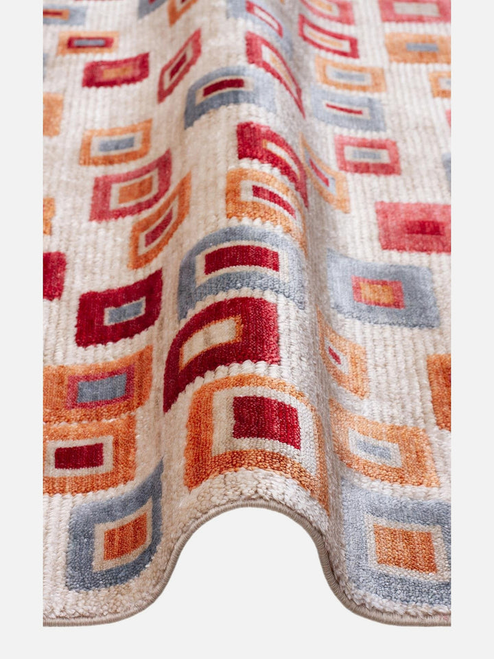 Oushak Carnaval 100% Natural Easy-to-Clean Handcrafted TENCEL™ Modern Oushak Rug 21 BEIGE MULTY