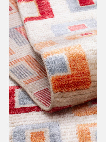 Oushak Carnaval 100% Natural Easy-to-Clean Handcrafted TENCEL™ Modern Oushak Rug 21 BEIGE MULTY