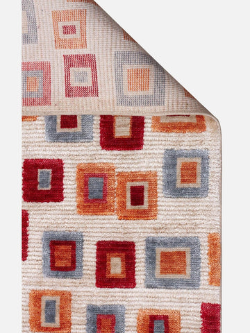 Oushak Carnaval 100% Natural Easy-to-Clean Handcrafted TENCEL™ Modern Oushak Rug 21 BEIGE MULTY