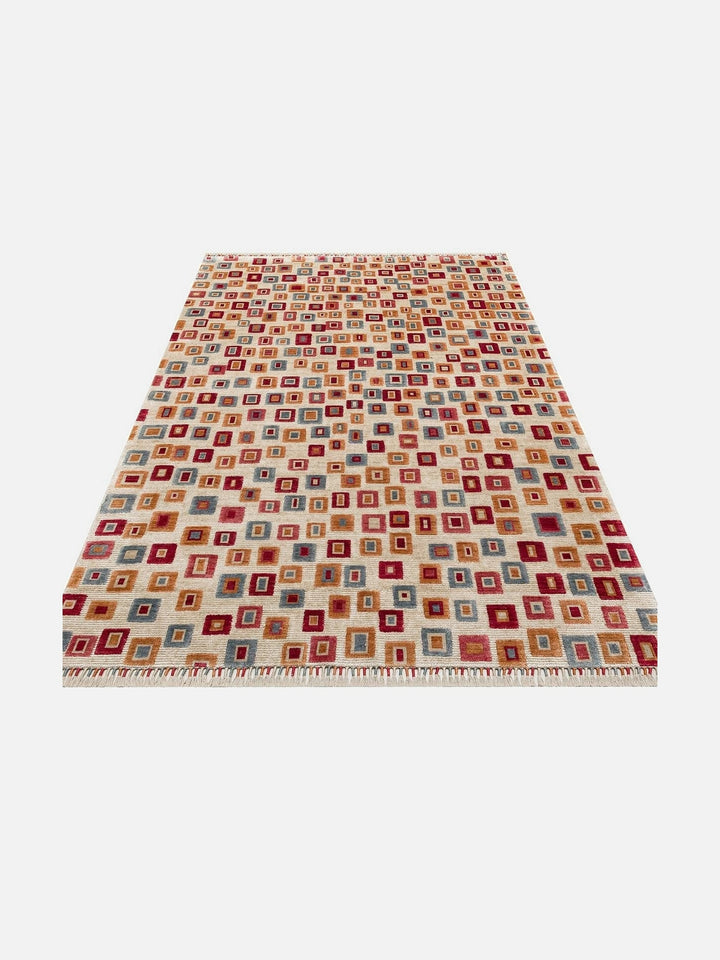 Oushak Carnaval 100% Natural Easy-to-Clean Handcrafted TENCEL™ Modern Oushak Rug 21 BEIGE MULTY