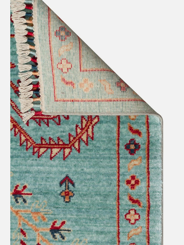 Oushak Carnaval 100% Natural Easy-to-Clean Handmade TENCEL™ Modern Oushak Rug 22 TURQUOISE
