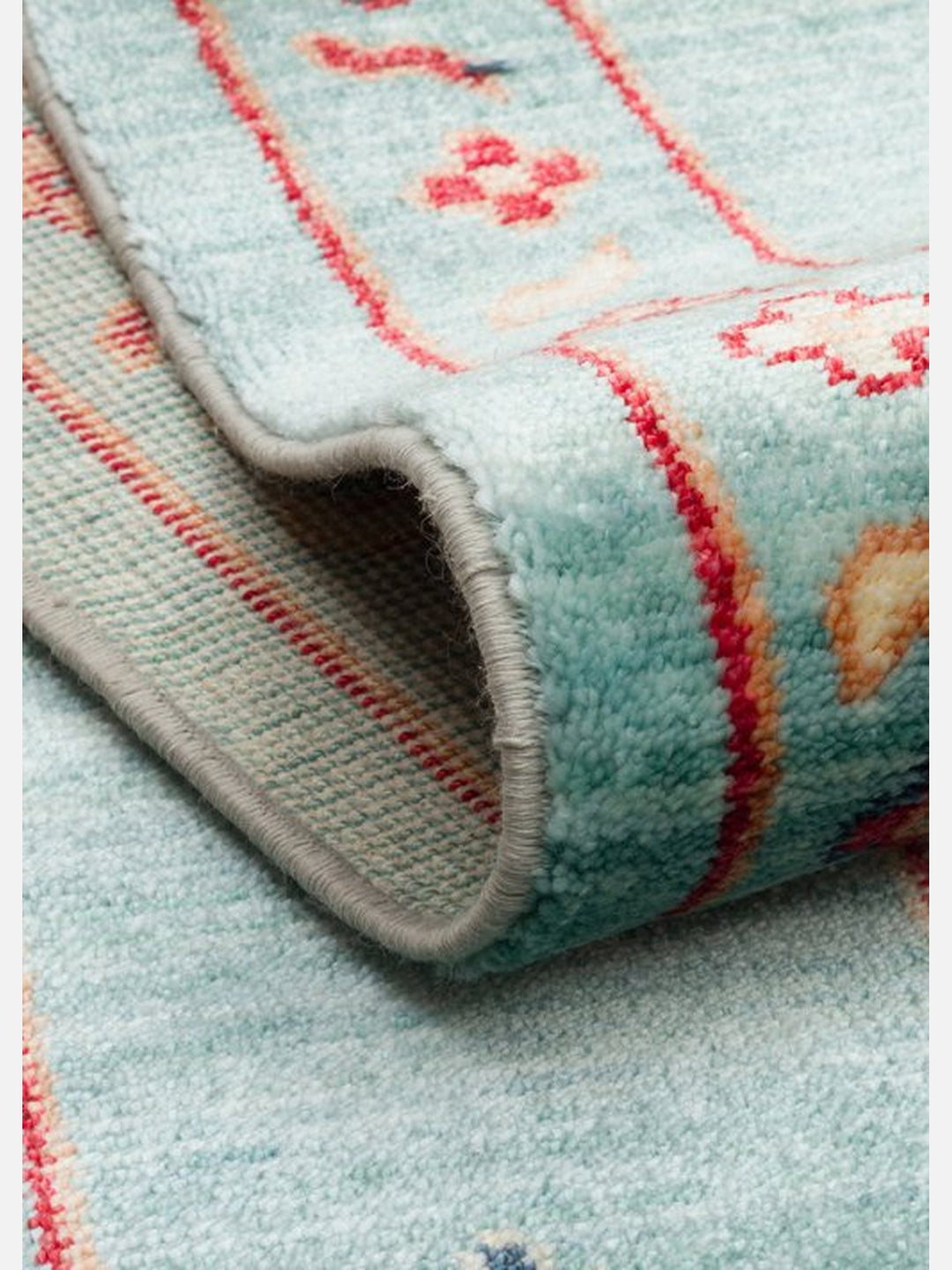 Oushak Carnaval 100% Natural Easy-to-Clean Handmade TENCEL™ Modern Oushak Rug 22 TURQUOISE