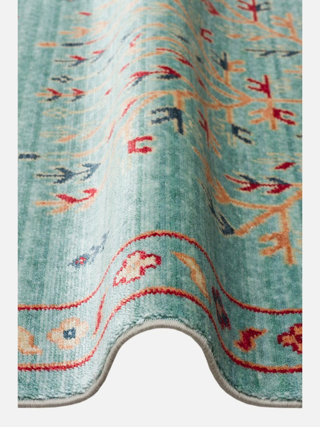 Oushak Carnaval 100% Natural Easy-to-Clean Handmade TENCEL™ Modern Oushak Rug 22 TURQUOISE