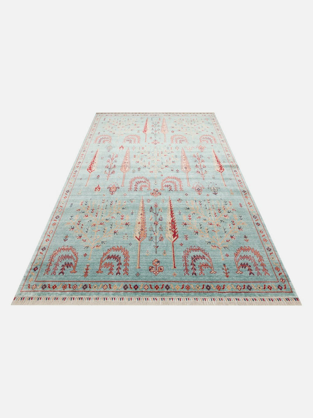 Oushak Carnaval 100% Natural Easy-to-Clean Handmade TENCEL™ Modern Oushak Rug 22 TURQUOISE