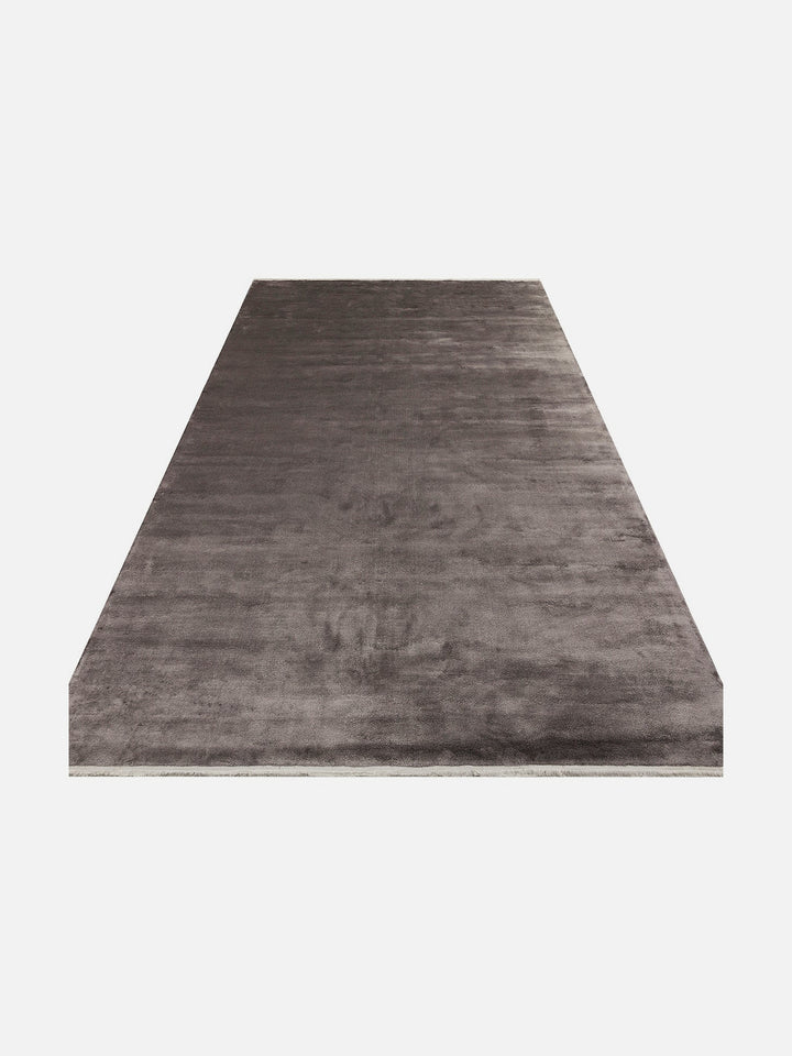 Oushak Plain %100 Naturel Düz Renk El Emeğiyle Özel Tezgahlarda Üretilen Viskon Uşak Halısı PLNDGREY - Carpetdocia