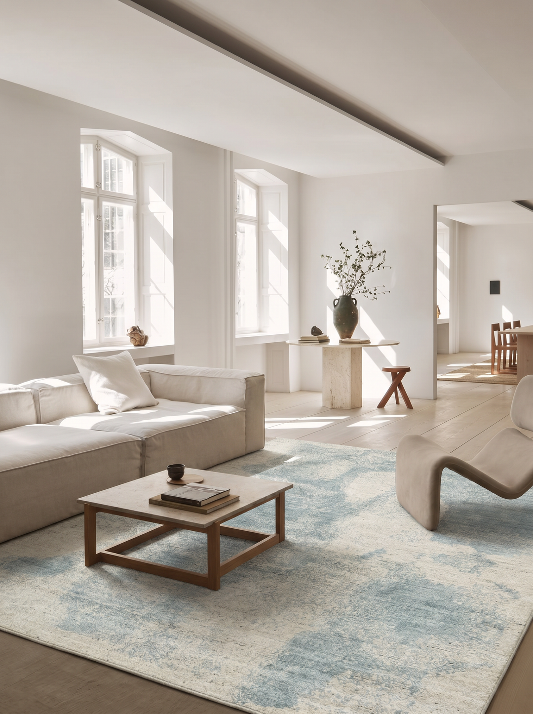 Palette Serisi El Dokuma Halı BEIGE BLUE mekan görünümü 1