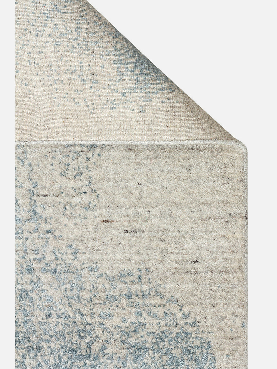 Palette Serisi %100 Naturel Yün Viskon Pamuk El Dokuma İskandinav Salon Oturma Odası Halı BEIGE BLUE - Carpetdocia