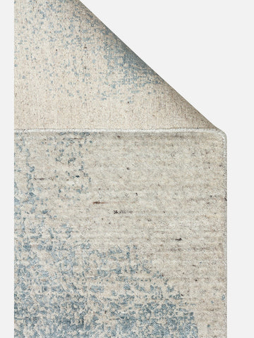 Palette Serisi %100 Naturel Yün Viskon Pamuk El Dokuma İskandinav Salon Oturma Odası Halı BEIGE BLUE - Carpetdocia