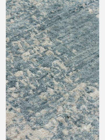 Palette Serisi %100 Naturel Yün Viskon Pamuk El Dokuma İskandinav Salon Oturma Odası Halı BEIGE BLUE - Carpetdocia