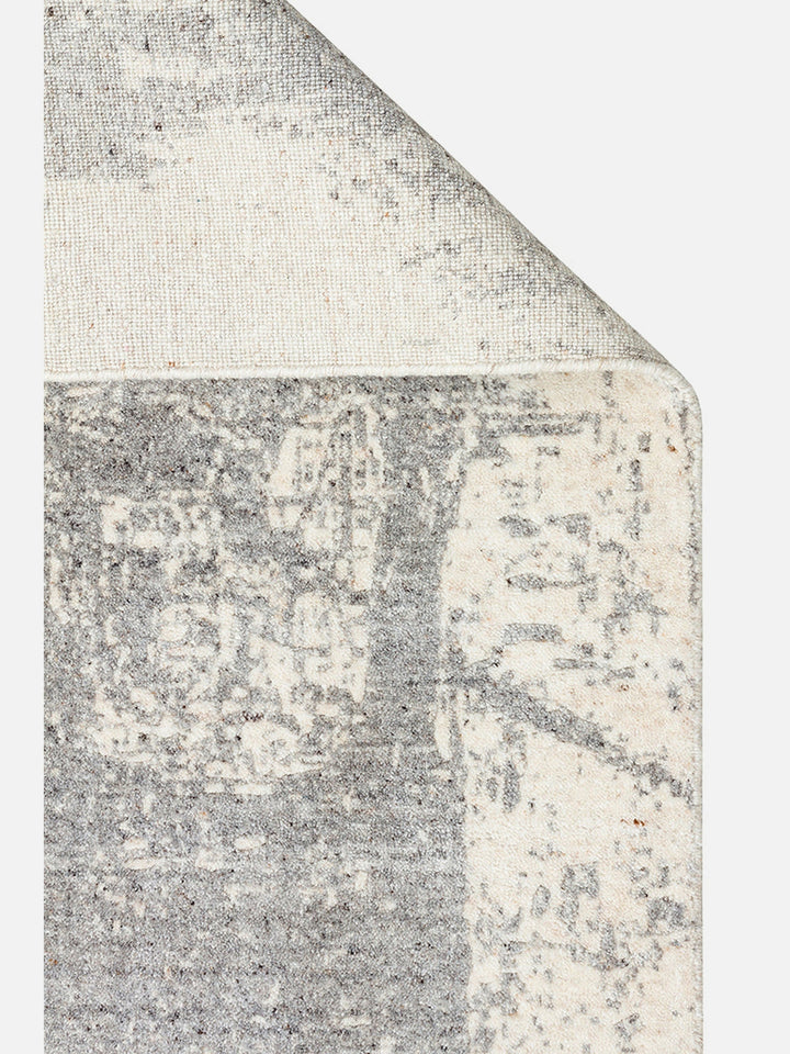 Palette Serisi %100 Naturel Yün Viskon Pamuk El Dokuma İskandinav Salon Oturma Odası Halı BEIGE GREY - Carpetdocia