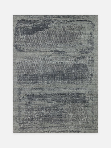 Palette Serisi %100 Naturel Yün Viskon Pamuk El Dokuma İskandinav Salon Oturma Odası Halı BLACK - Carpetdocia - kusbakisi