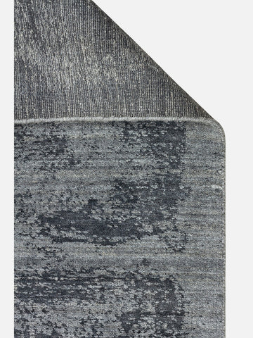 Palette Serisi %100 Naturel Yün Viskon Pamuk El Dokuma İskandinav Salon Oturma Odası Halı BLACK - Carpetdocia