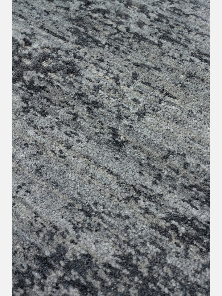 Palette Serisi %100 Naturel Yün Viskon Pamuk El Dokuma İskandinav Salon Oturma Odası Halı BLACK - Carpetdocia