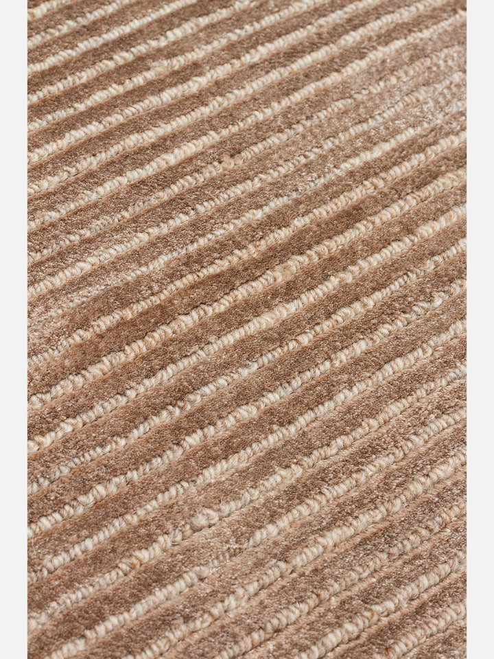 Portofino Serisi %100 Naturel Viskon Yün Pamuk El Dokuma Modern Salon Oturma Odası Halı BROWN - Carpetdocia