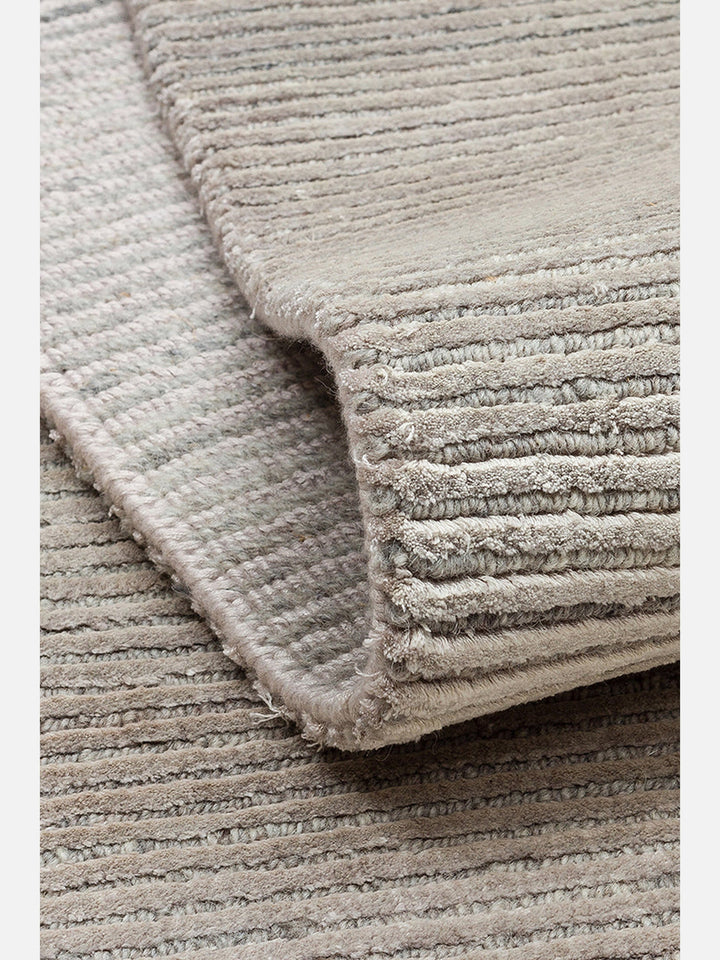 Portofino Serisi %100 Naturel Viskon Yün Pamuk El Dokuma Modern Salon Oturma Odası Halı SILVER - Carpetdocia