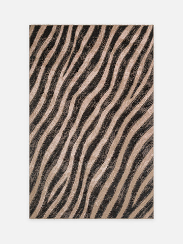 Ruggadocia Safari Zebra Desenli Halı kuşbakışı
