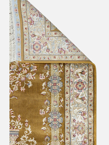 Topkapı Seccade Klasik Desenli Yüksek Kalite Özel Işıltılı Hediyelik Çeyizlik Namazlık 01 GOLD - Carpetdocia