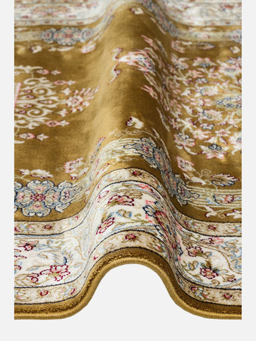 Topkapı Seccade Klasik Desenli Yüksek Kalite Özel Işıltılı Hediyelik Çeyizlik Namazlık 01 GOLD - Carpetdocia