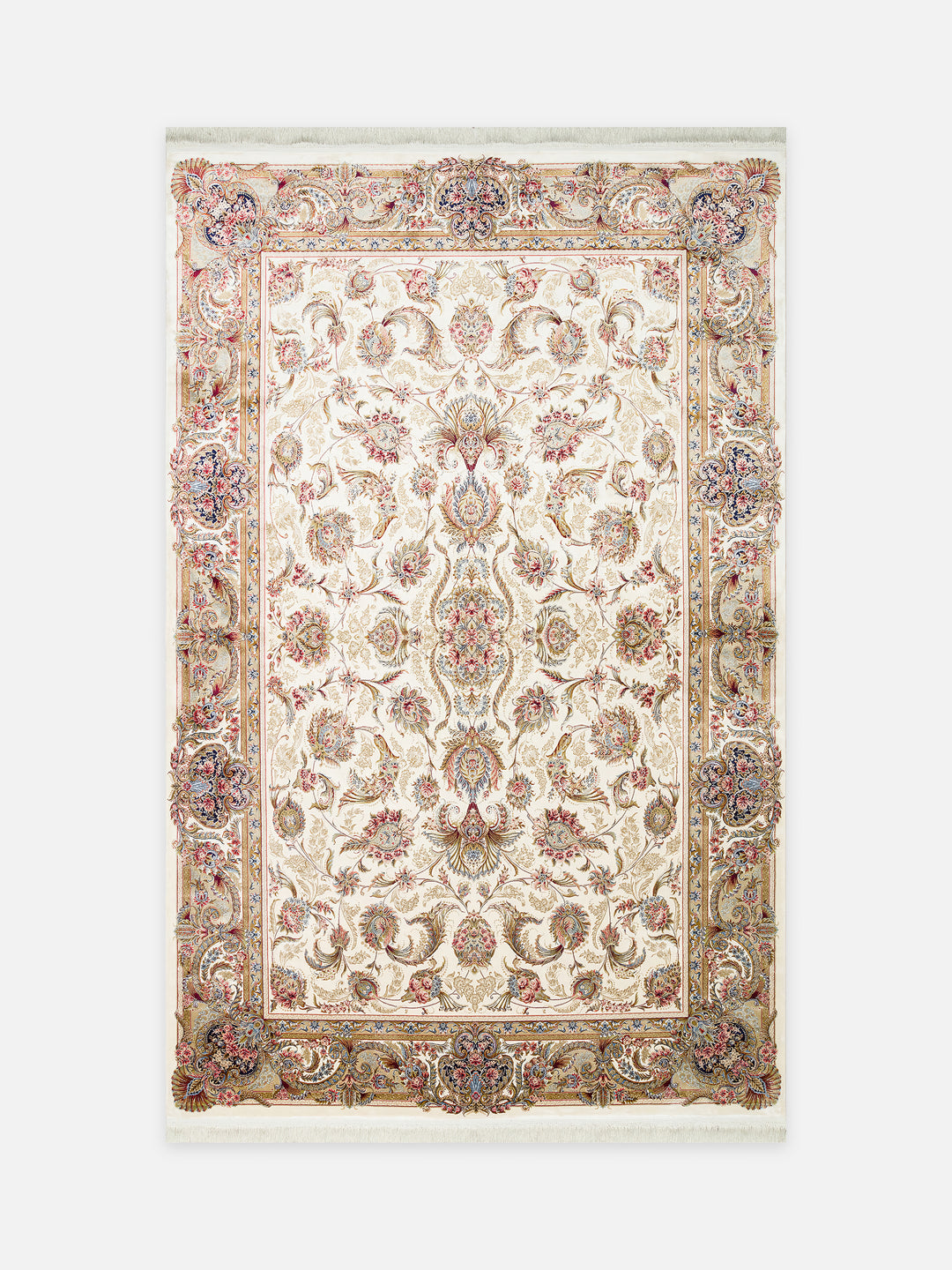 Topkapı Serisi Yüksek Kalite Sık Dokuma Klasik Desenli Özel Işıltılı Salon Halısı 01 CREAM - Carpetdocia - kusbakisi