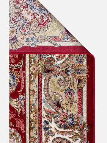 Topkapı Serisi Yüksek Kalite Sık Dokuma Klasik Desenli Özel Işıltılı Salon Halısı 01 RED - Carpetdocia