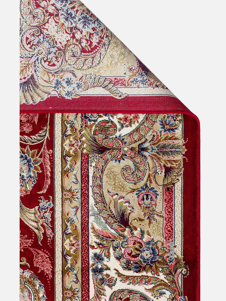 Topkapı Serisi Yüksek Kalite Sık Dokuma Klasik Desenli Özel Işıltılı Salon Halısı 01 RED - Carpetdocia