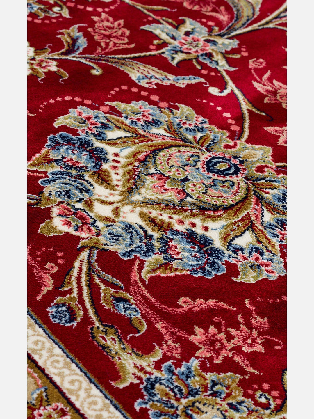 Topkapı Serisi Yüksek Kalite Sık Dokuma Klasik Desenli Özel Işıltılı Salon Halısı 01 RED - Carpetdocia