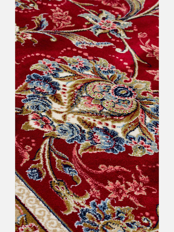 Topkapı Serisi Yüksek Kalite Sık Dokuma Klasik Desenli Özel Işıltılı Salon Halısı 01 RED - Carpetdocia