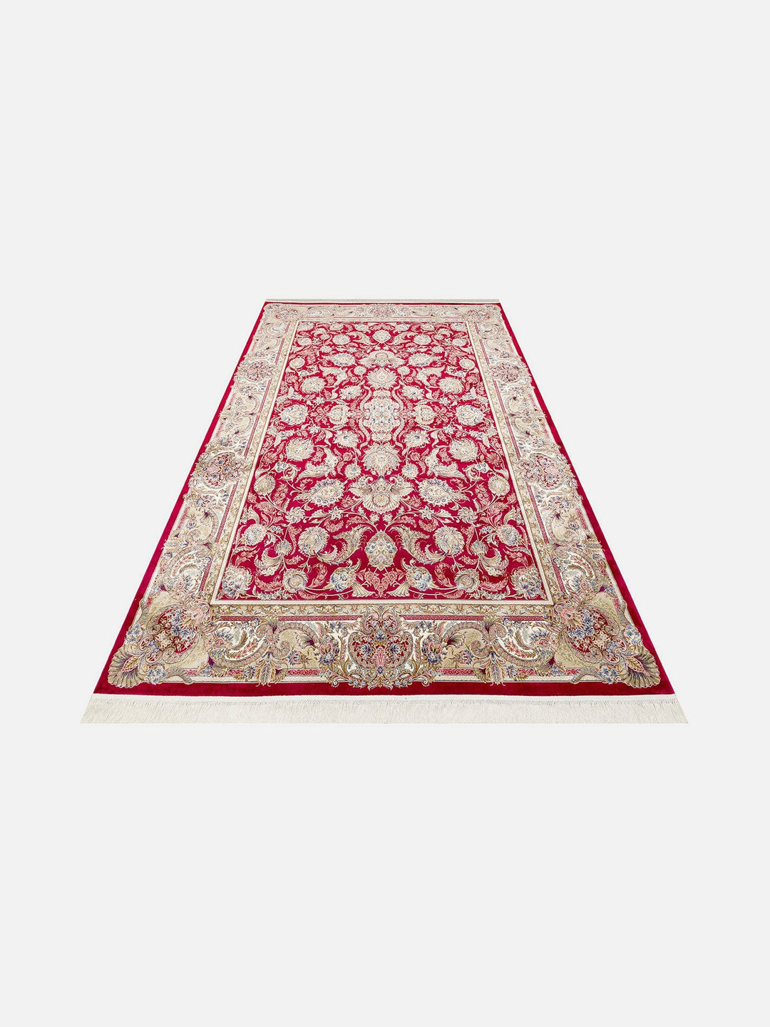 Topkapı Serisi Yüksek Kalite Sık Dokuma Klasik Desenli Özel Işıltılı Salon Halısı 01 RED - Carpetdocia