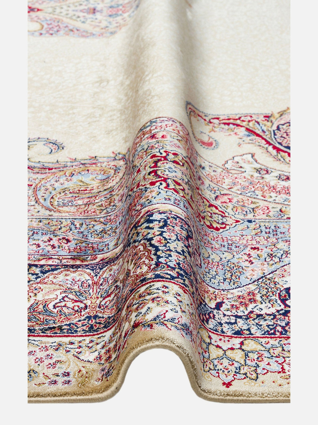 Topkapı Serisi Yüksek Kalite Sık Dokuma Klasik Desenli Özel Işıltılı Salon Halısı 02 CREAM - Carpetdocia