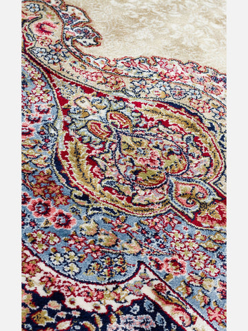 Topkapı Serisi Yüksek Kalite Sık Dokuma Klasik Desenli Özel Işıltılı Salon Halısı 02 CREAM - Carpetdocia