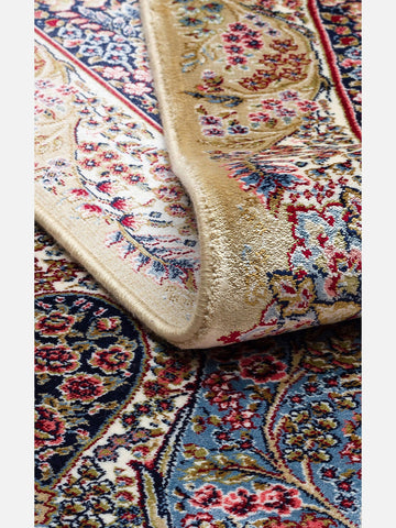Topkapı Serisi Yüksek Kalite Sık Dokuma Klasik Desenli Özel Işıltılı Salon Halısı 02 CREAM - Carpetdocia