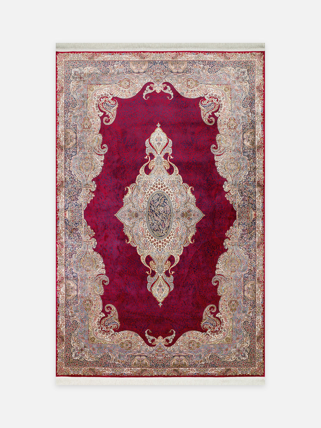 Topkapı Serisi Yüksek Kalite Sık Dokuma Klasik Desenli Özel Işıltılı Salon Halısı 02 RED - Carpetdocia - kusbakisi
