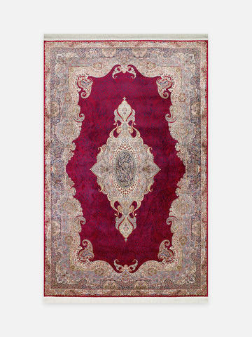 Topkapı Serisi Yüksek Kalite Sık Dokuma Klasik Desenli Özel Işıltılı Salon Halısı 02 RED - Carpetdocia - kusbakisi