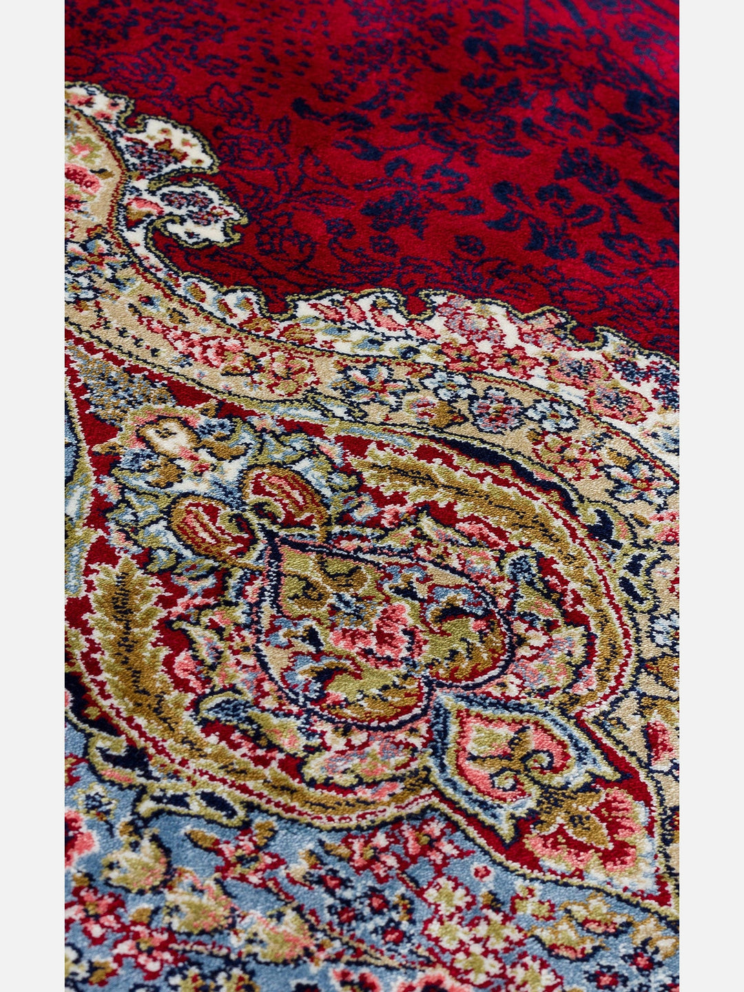 Topkapı Serisi Yüksek Kalite Sık Dokuma Klasik Desenli Özel Işıltılı Salon Halısı 02 RED - Carpetdocia